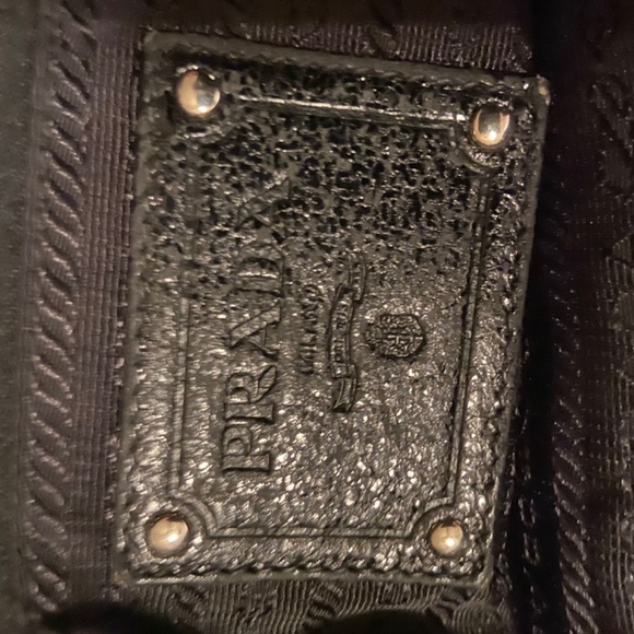 Large Prada sparkly leather shoulder hobo bag - Picture 16 of 16